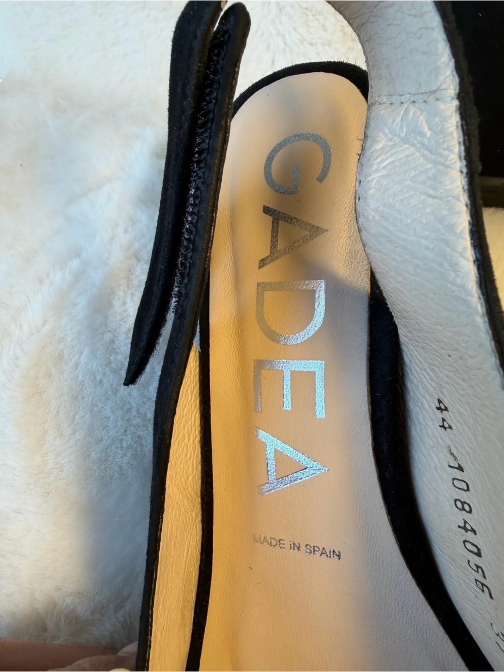 Gadea Black Women's Peep-Toe Wedge Slingback Shoes Size 37 (7)